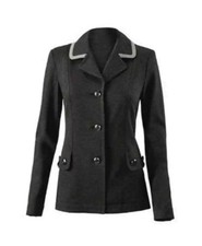 NEW Cabi 3030 CREW BLAZER Gray Double Breasted Ponte Knit Jacket Small