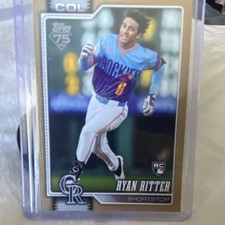 Topps Gold 2024 Ryan Ritter Rockies #18 Serial Numbered Rookie Baseball Card