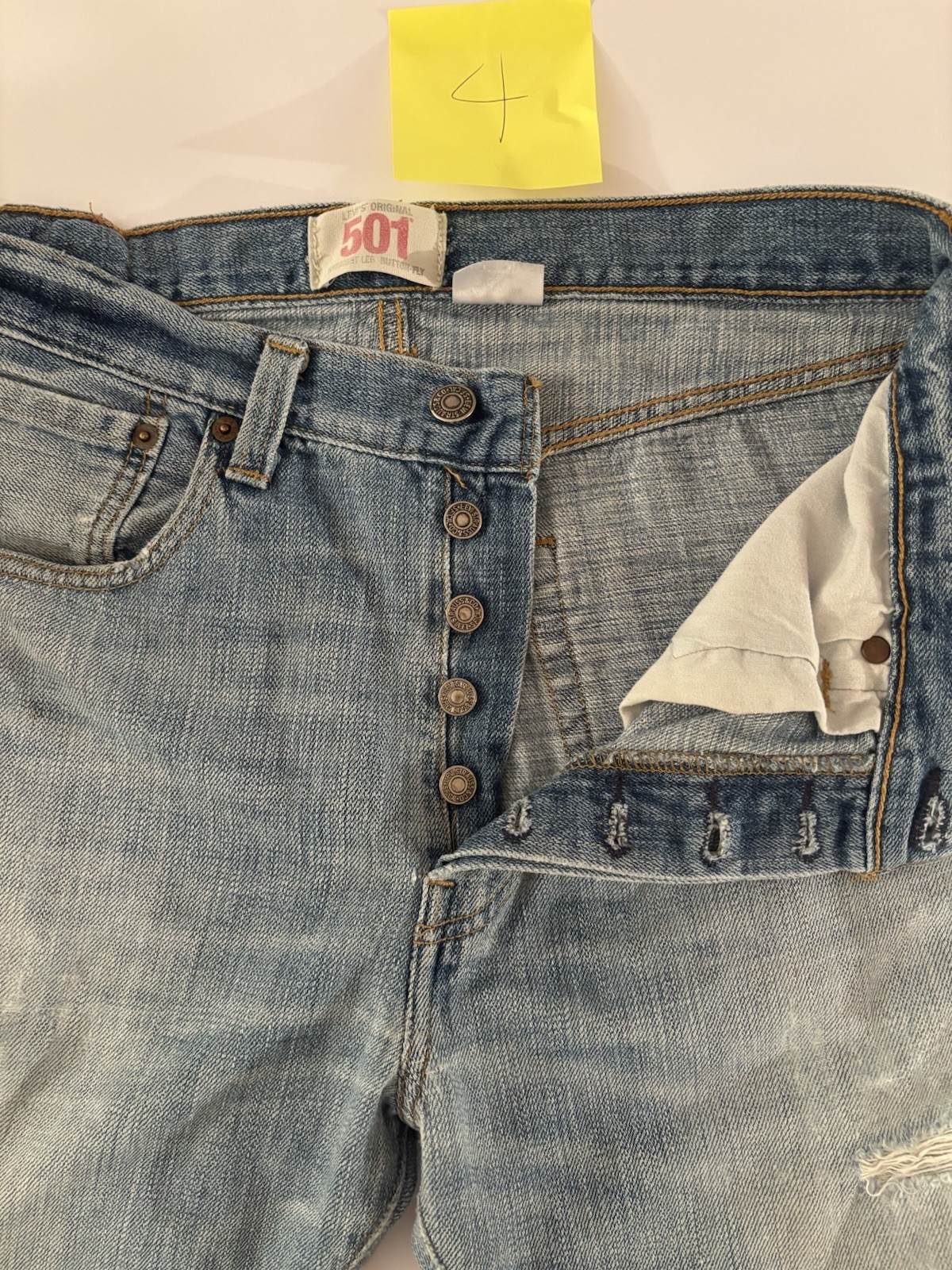 Levi's 501 Bermuda uomo denim cotone blu bottoni W32 L30