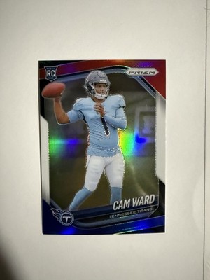 Panini 2025 Prizm Cam Ward RC Rookies Red White & Blue Prizm Titans #352