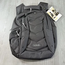 Lolë Quilted Black Backpack Fits 17” Laptop Padded Back