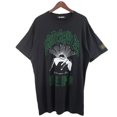 RAF SIMONS 22SS Grimcrawler Oversized Logo T-Shirt Black M Used