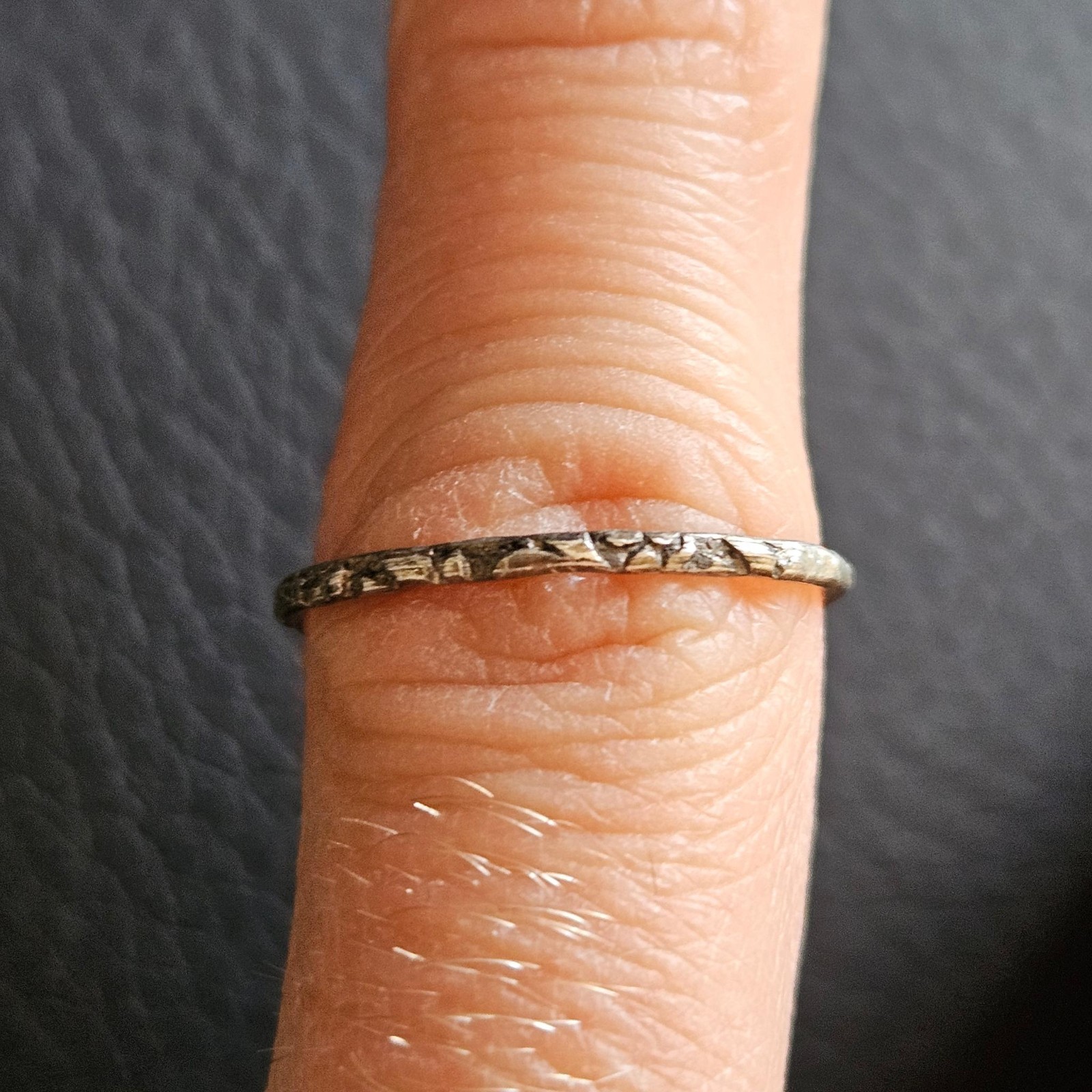 Solid Silver Fine Random Engraved Fine Ring Fine … - image 5