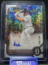 2022 Bowman Chrome 1st - Austin Schultz Speckle Auto Ser.# 248/299 - Tigers