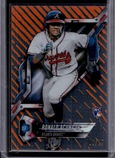 2018 Topps High Tek Ronald Acuna Jr. Orange Rainbow Foil Rookie RC #/25 Braves