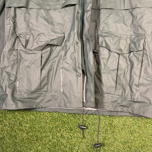 Remington Green Rain Jacket Hooded M PVC Outdoor Hunting Utility Coat Vintage - Picture 7 of 9