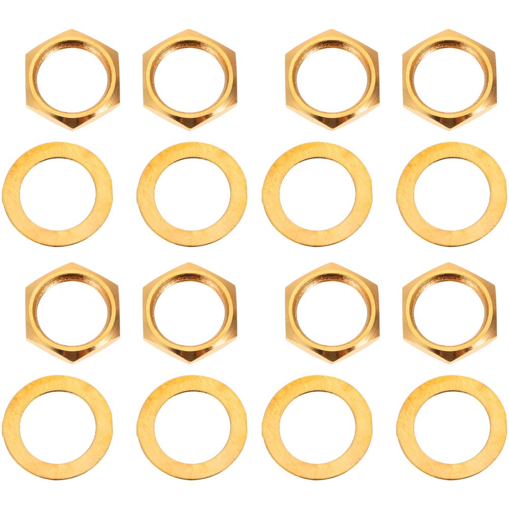 10pcs guitare électrique entrée prise prise noix rondelles joints métalliques