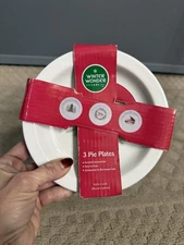 Winter Wonder Lane 3 Pie Plates Christmas Truck Joy Set of Three 6.5 X 1.5" 