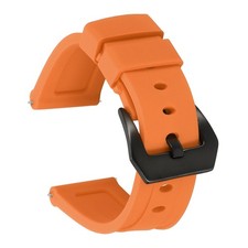 Silicone Watch Bands 22mm Soft Watch Band with Black Buckle, Orange