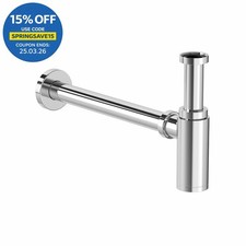 Round Bottle Trap Waste for Wash Basin Sink Bathroom Chrome 1 1/4" Modern