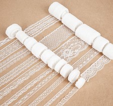 82 Yards White Lace Ribbon 15 Rolls Vintage Lace Trims with Assorted Crochet ...