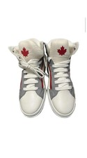 Dsquared2 sneakers alte uomo pelle bianco/blu/rosso, nuove taglia: EU 42, US 9,