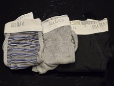 Hanes Bill Blass Collection Underwear 3 SMALL Briefs Grey Stripe Black VTG 90'S