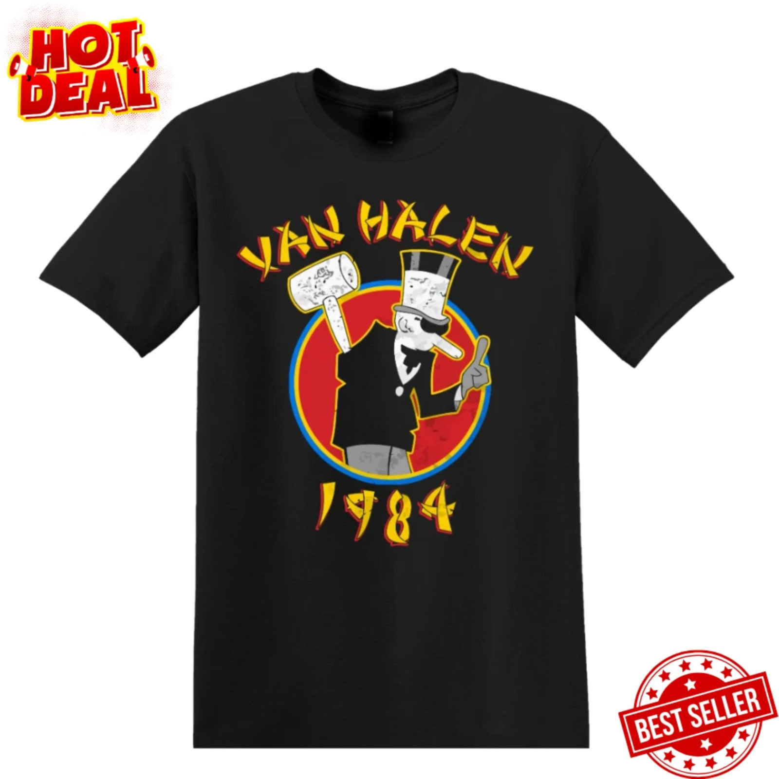 Van Halen 1984 Retro Shirt Vintage Rock Band Tee Classic Logo Graphic