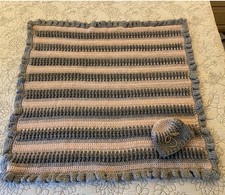 Newly Hand Crochet Baby Afghan and Hat