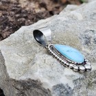 Petite Navajo Handmade Golden Hills Turquoise Pendant C Charley sterling — photo 2