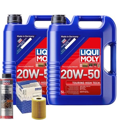 Motoröl 20W50 LIQUI MOLY Touring High Tech 10L+MAHLE Ölfilter +Ölschlammspülung