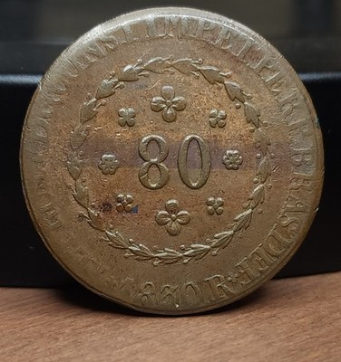 1830 Rio Brazil 80 Reis Attractive Example