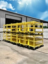 1 Ton Capacity Heavy Duty Industrial 3 Shelf Rollaround Aero Part Carts Linkable