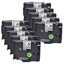 10PK Compatible Brother TZ-S141 TZe-S141 Black on Clear Strong Adhesive Tape