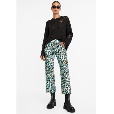 NWOT R13 Slouch Pant Multicolor Leopard Animal Grunge Straight Leg Size 24 New