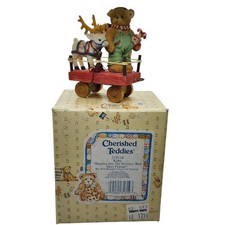 Cherished Teddies Kirby Bear Reindeer Train Car 1997 Enesco 219118 with Box COA