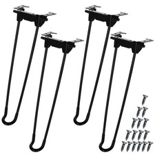 Heavy Duty 12.6" Folding Hairpin Table Legs - 4 Pcs Metal for Coffee Tables, DIY