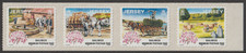 == Jersey. Bande de quatre timbres ★★ Vie rurale — Autoadhésifs — 1999 ==