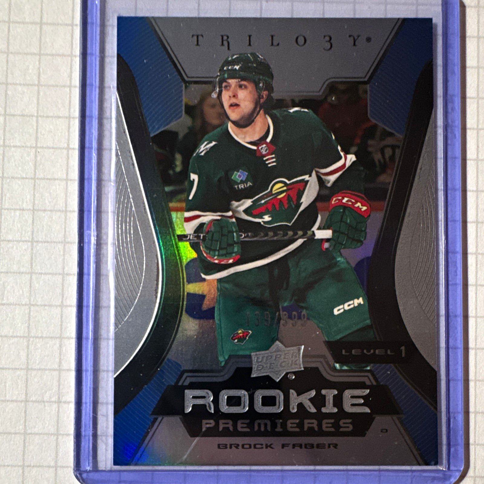 Upper Deck 2023-24 Trilogy Rookie Premieres RC Brock Faber Wild #149 /999