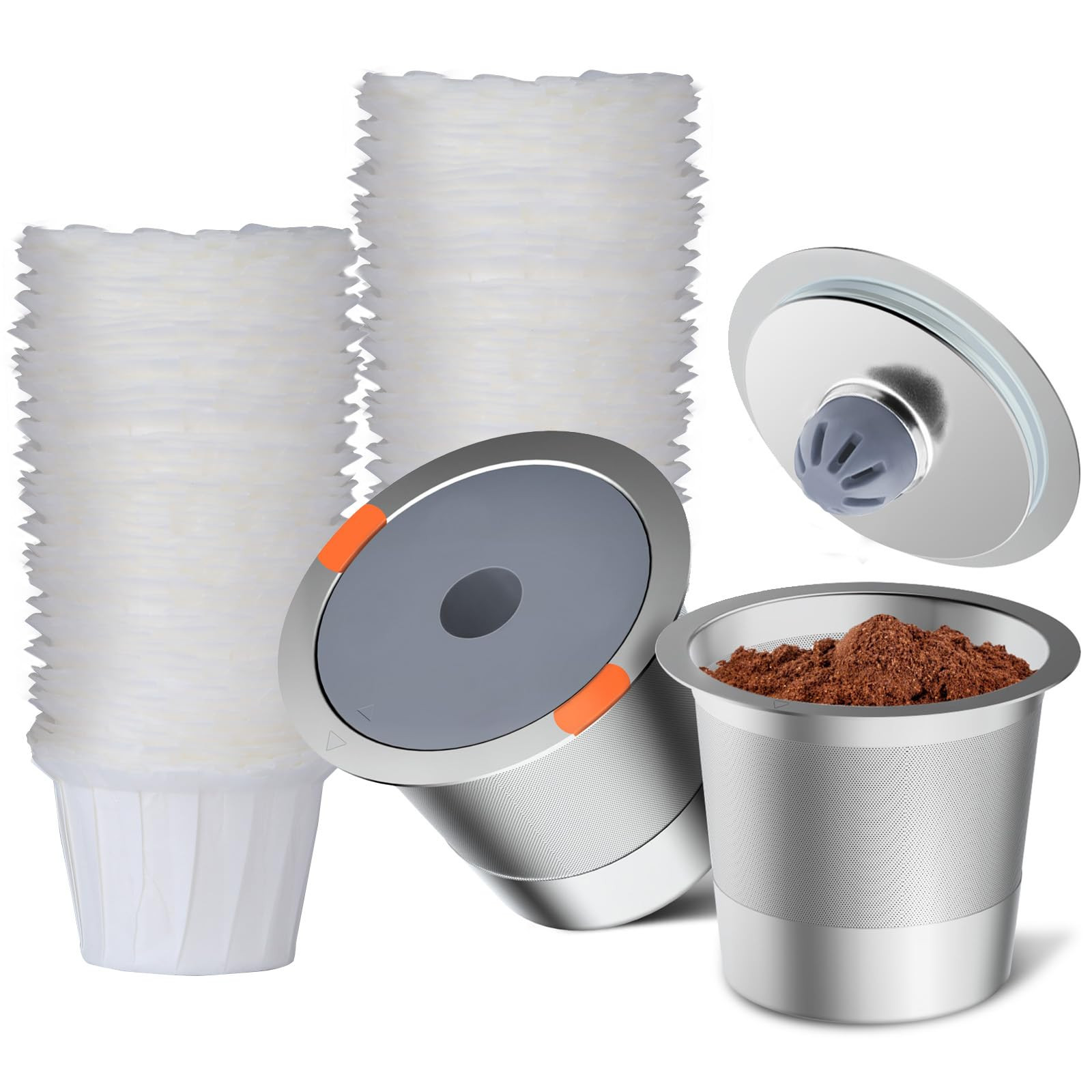 Reusable k Cup Coffee Filters,Universal stainless steel Refillable k Cups Fil...
