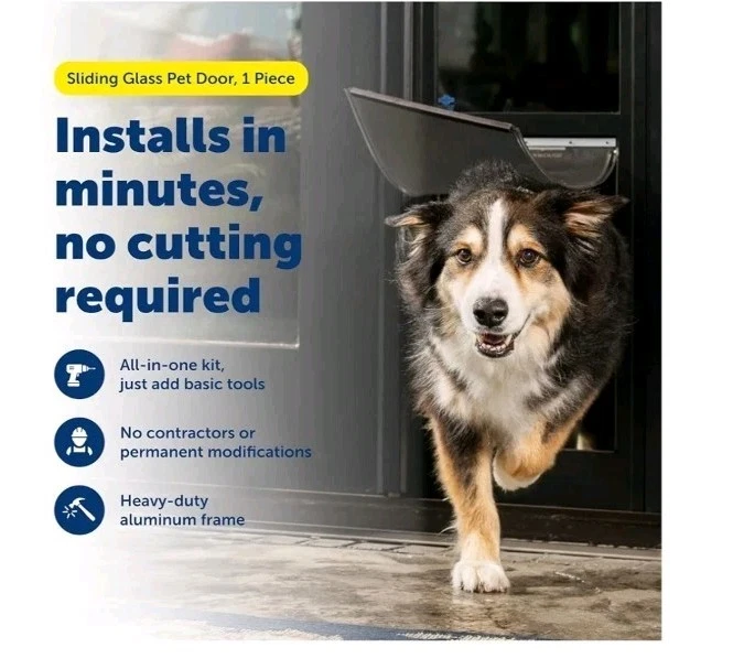 Puerta corredera de vidrio para mascotas PetSafe, puerta para perros para inquilinos, altura ajustable,... Foto 2 de 4