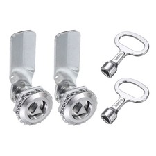2Pcs Tubular Cam Lock Zinc Alloy Triangle Lock 2 1/16" Tongue Length Silver