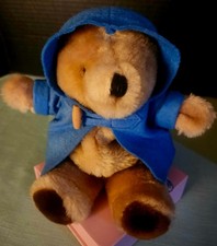 Vintage Eden Toys Paddington Bear Plush Blue Duffle Coat Korea