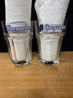 Hoegaarden Belgian Set of 2 Heavy Hexagon Beer Drinking Pint Glasses .33L 17oz — photo 1