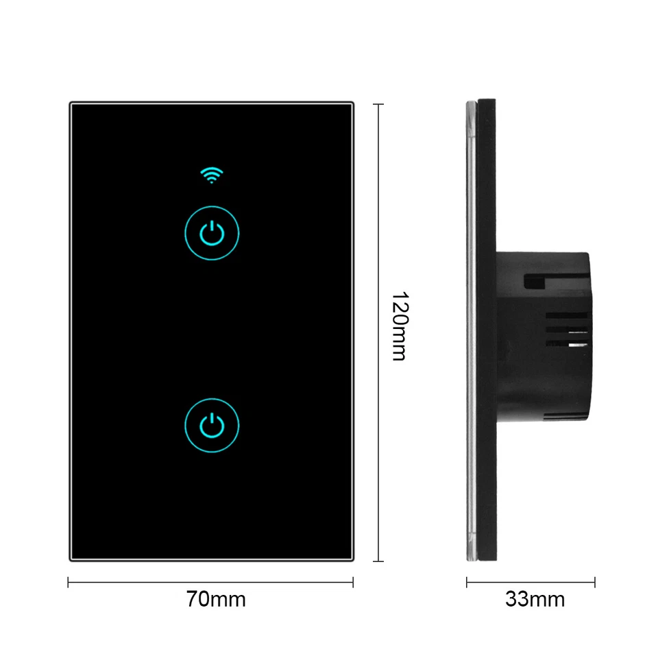 Умный настенный сенсорный выключатель света стеклянная панель 1/2/3 Gang WiFi подходит для Alexa/Google APP - Изображение 2 из 4