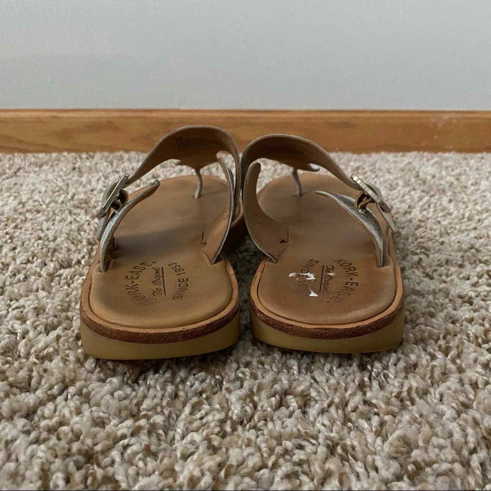 Korkease Belmont Metallic Leather Thong Slide Sandal… Gem