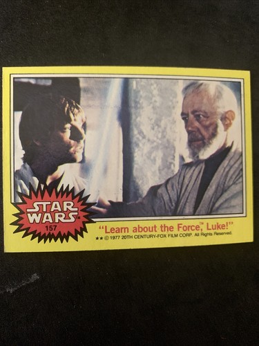 #157 Learn about the Force, Luke 1977 Topps Star Wars IV Series 3 Yellow