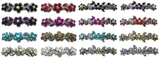 JCGY 16 Piece Pack Small Medium Crystal Hair Barrettes Combo 2 Styles 8 Colors
