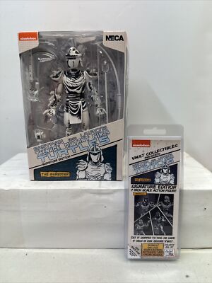 Neca TMNT Mirage Black And White Shredder AutoT Figure Signature Edition New