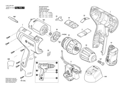Bosch Ersatzteile für EasyDrill 1200  Akku-Bohrschrauber