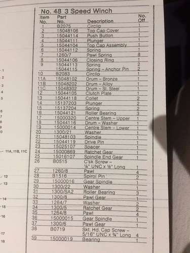LEWMAR 3-Gang Winde Teile für 44, 48, 55 & 65 Winden Teile Standort wählen 1/31 - Bild 4 von 31