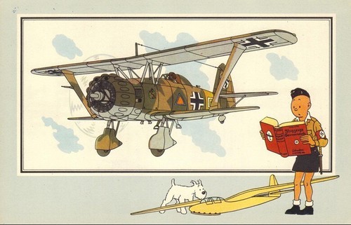 TINTIN AVIATION 39 45 Chèque 3 Voir Savoir HENSHEL HS 123 Allemagne 1935 RARE