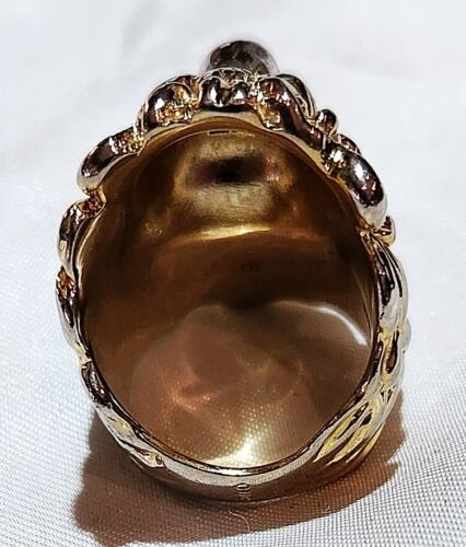 Vergoldeter Gucci Ring Löwenkopf klar Swarovski Kristall Größe 8 Designer signiert - Bild 12 von 22