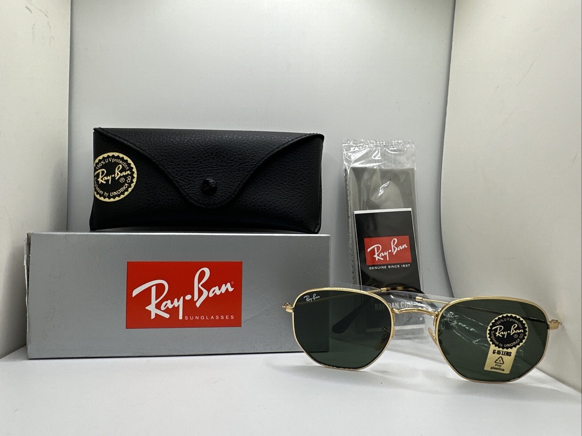 New Ray-Ban Hexagonal Flat Lens 3548 ?Authentic Ray-Ban RB3548 Sunglasses Bundle: RB 3548 001/BH Hexagonal  main image 2