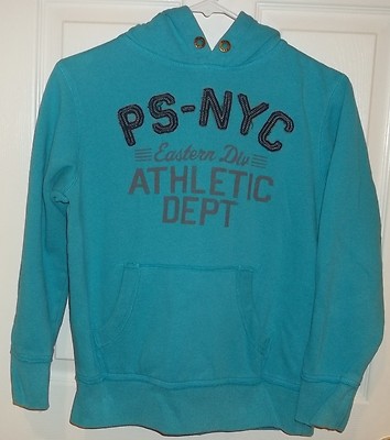 PS AEROPOSTALE Kids~AQUA HOODIE Logo~sz 12 LARGE~NEW Hooded Sweatshirt TEAL  $40