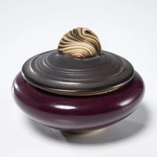 Andrew McCorkindale Porcelain Trinket Box Dish w/Lid Contemporary Studio Pottery