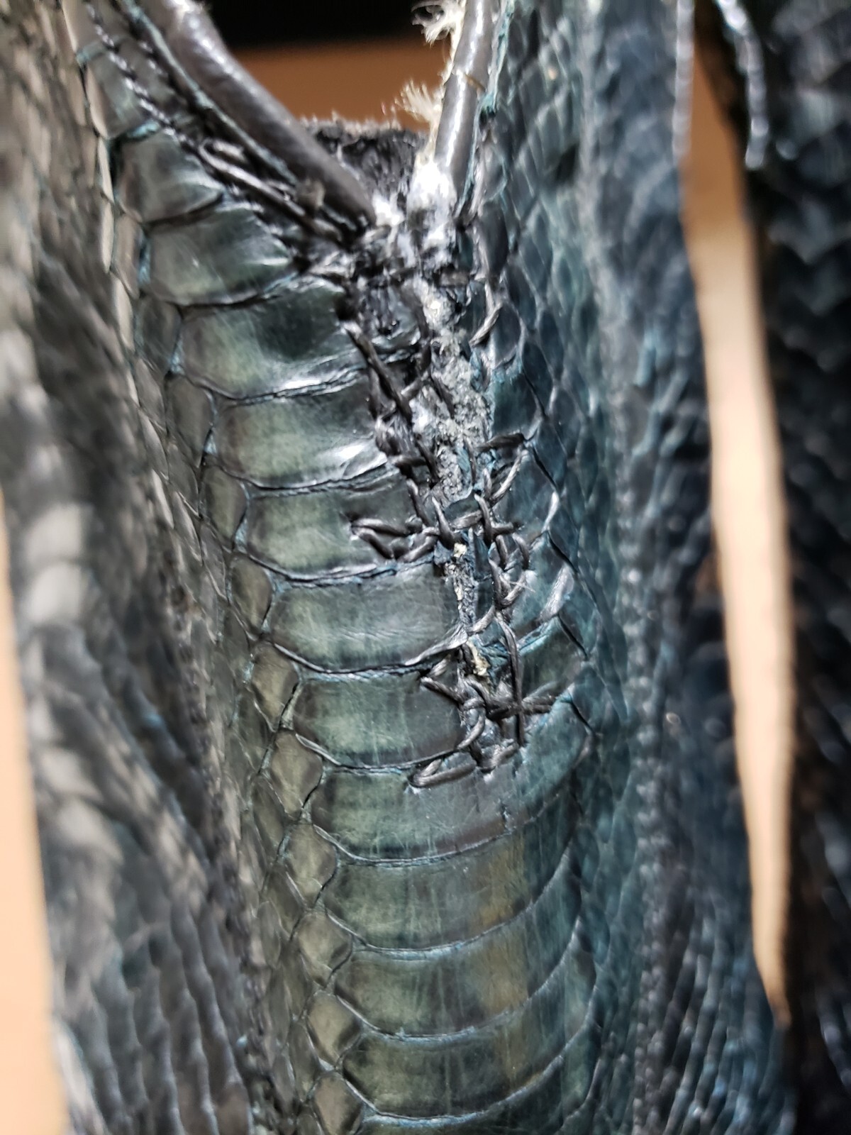 Dan Post Vintage Full Genuine Python Black Wester… - image 5