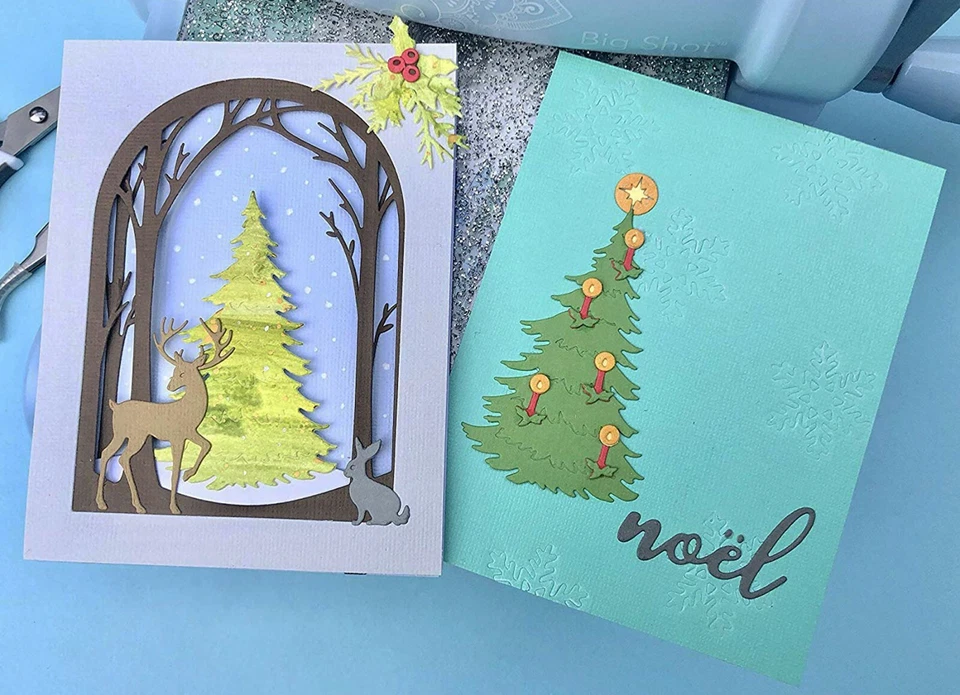 New, Retired Sizzix Thinlits Christmas Shadow Box 20pc #663611 Retail $19.99 - Image 2 of 4