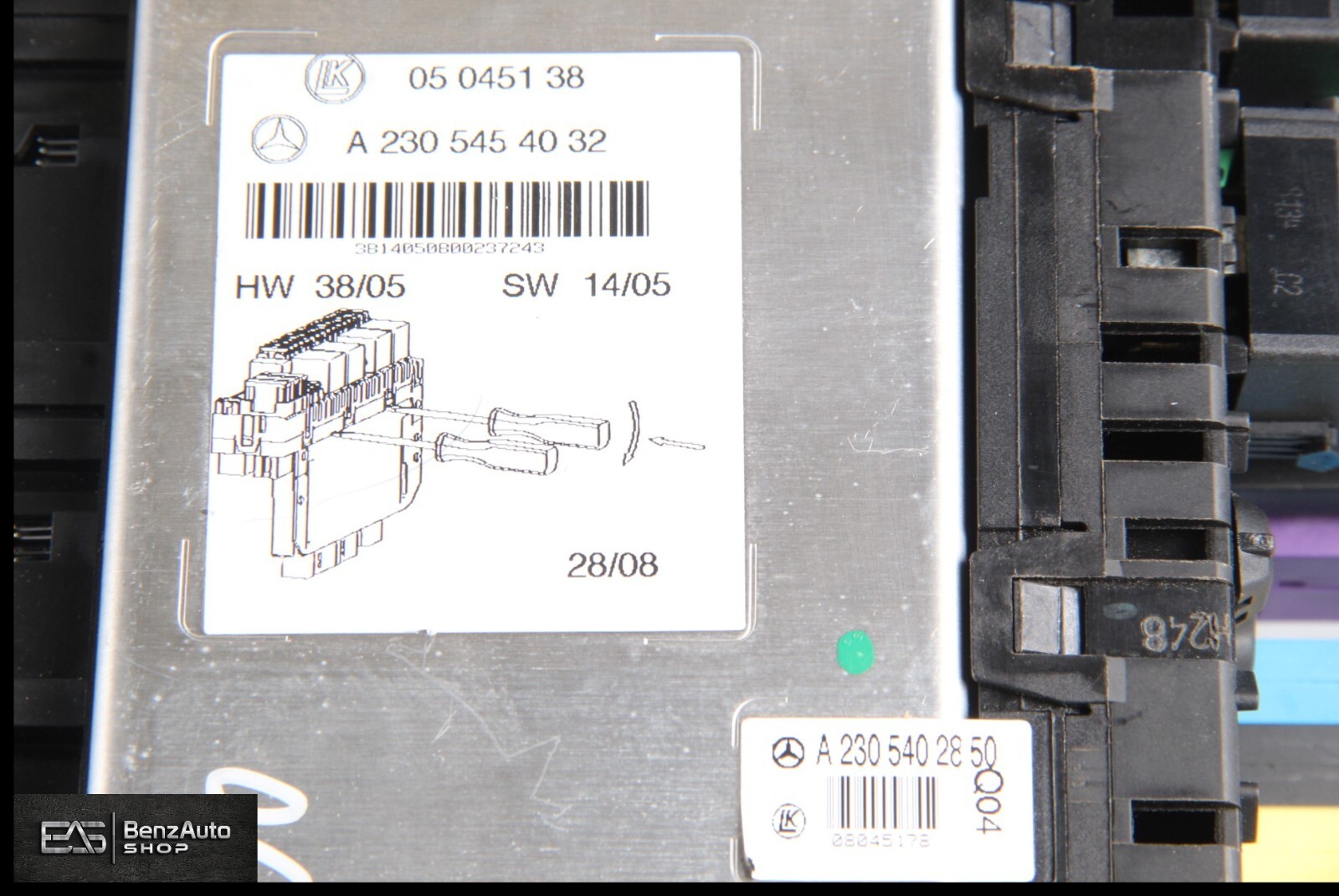 03-12 Mercedes R230 SL500 SL55 AMG SL550 Rear SAM Fuse Box Relay Module OEM