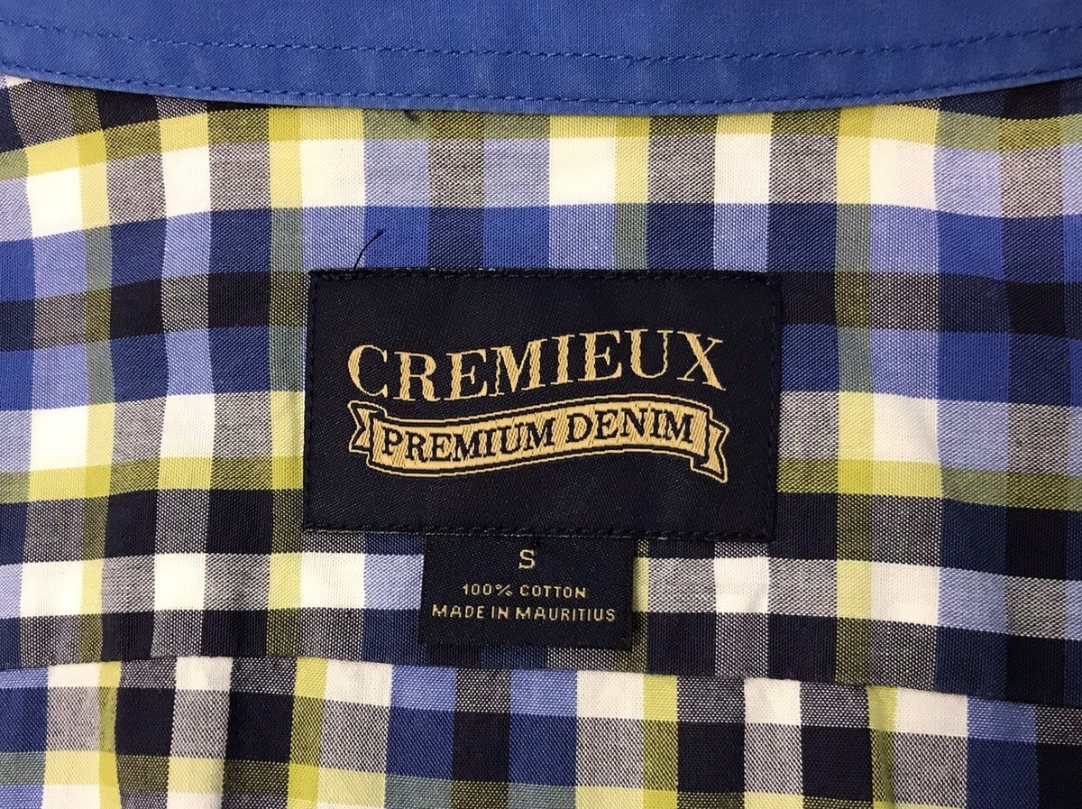 Chemise Homme Daniel Cremieux – Denim Petit Bleu – Carreaux Vintage – Taille S
